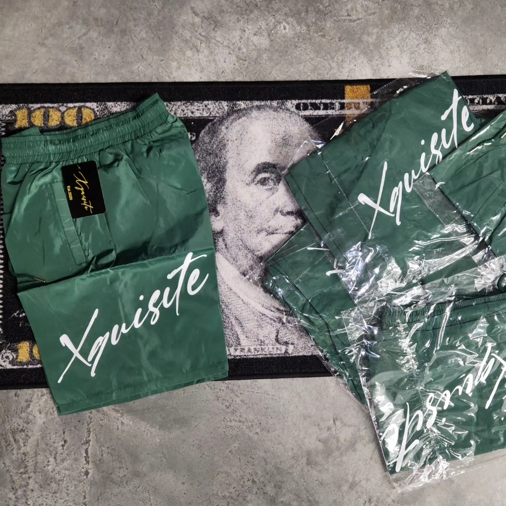 Xquisite " Cursive 23" Green Shorts